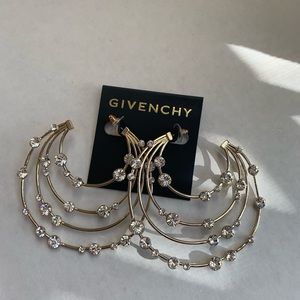 Givenchy Gold-Tone Crystal Layered Hoop Earrings
